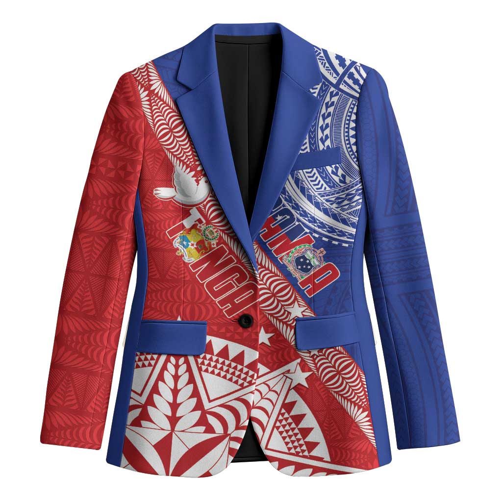 Tonga and Samoa Rugby Custom Blazer Ikale Tahi Manu Samoa Together - Polynesian Pride