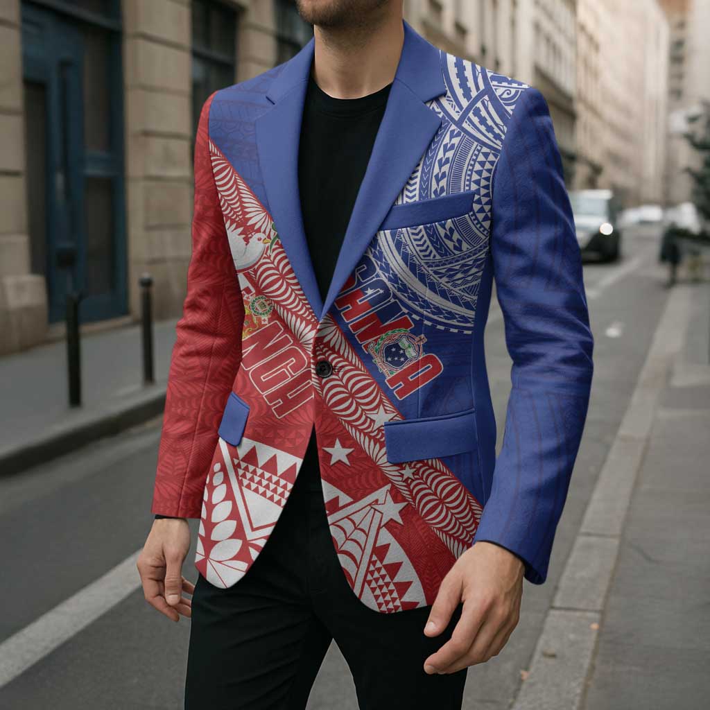 Tonga and Samoa Rugby Custom Blazer Ikale Tahi Manu Samoa Together - Polynesian Pride