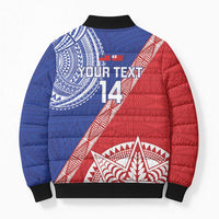 Tonga and Samoa Rugby Custom Bomber Puffer Jacket Ikale Tahi Manu Samoa Together - Polynesian Pride