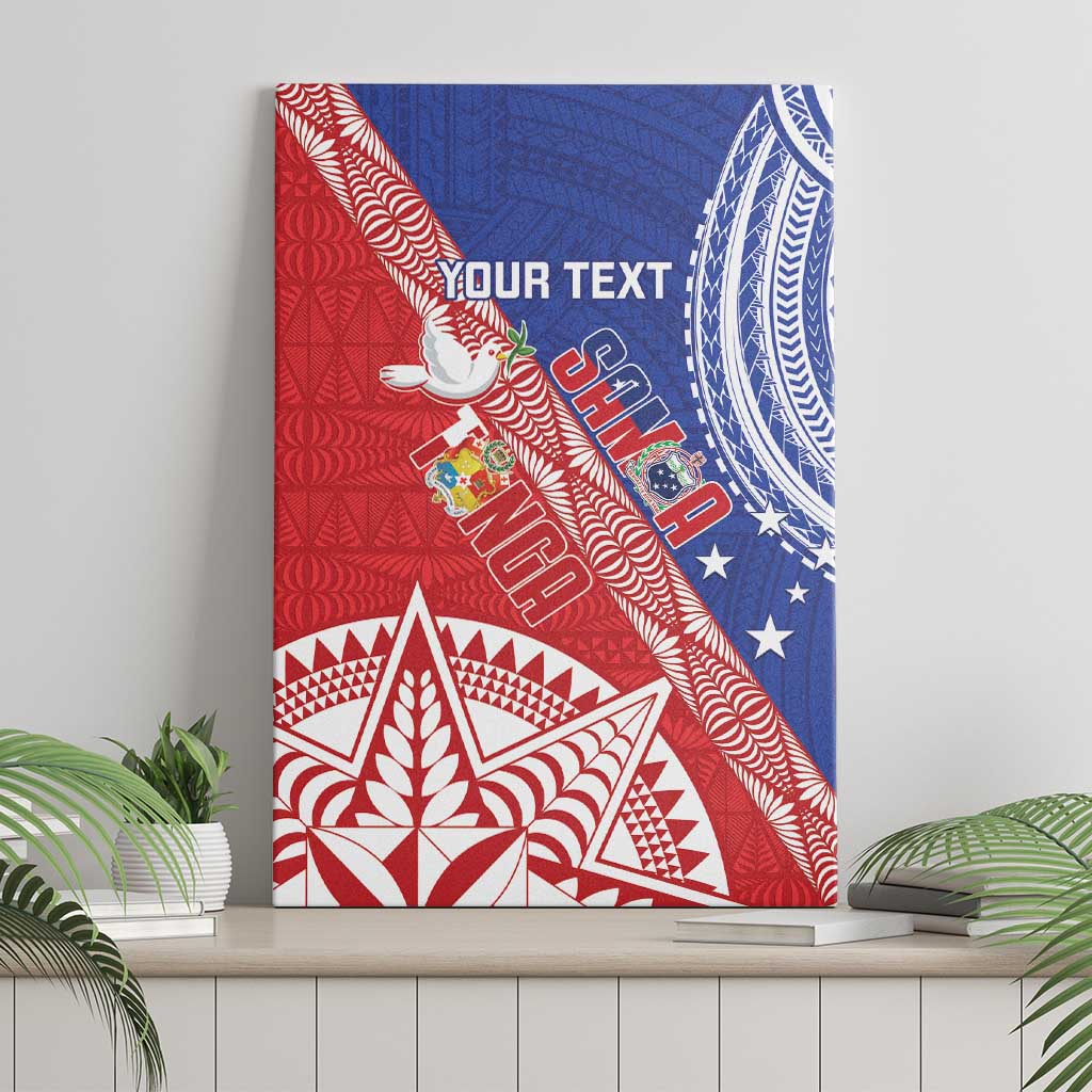 Tonga and Samoa Rugby Custom Canvas Wall Art Ikale Tahi Manu Samoa Together - Polynesian Pride