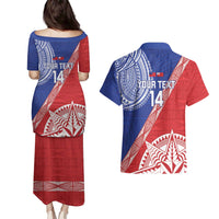 Tonga and Samoa Rugby Custom Couples Matching Puletasi and Hawaiian Shirt Ikale Tahi Manu Samoa Together - Polynesian Pride