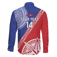 Tonga and Samoa Rugby Custom Family Matching Off The Shoulder Long Sleeve Dress and Hawaiian Shirt Ikale Tahi Manu Samoa Together - Polynesian Pride