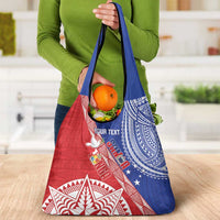 Tonga and Samoa Rugby Custom Grocery Bag Ikale Tahi Manu Samoa Together - Polynesian Pride