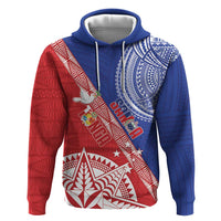 Tonga and Samoa Rugby Custom Hoodie Ikale Tahi Manu Samoa Together LT14 Pullover Hoodie Red - Polynesian Pride