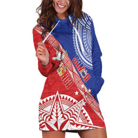 Tonga and Samoa Rugby Custom Hoodie Dress Ikale Tahi Manu Samoa Together LT14 Red - Polynesian Pride