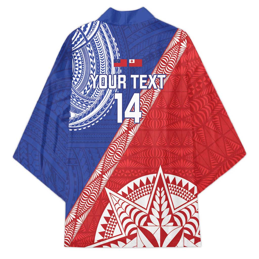 Tonga and Samoa Rugby Custom Kimono Ikale Tahi Manu Samoa Together - Polynesian Pride