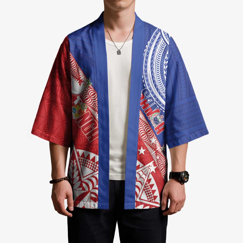 Tonga and Samoa Rugby Custom Kimono Ikale Tahi Manu Samoa Together - Polynesian Pride