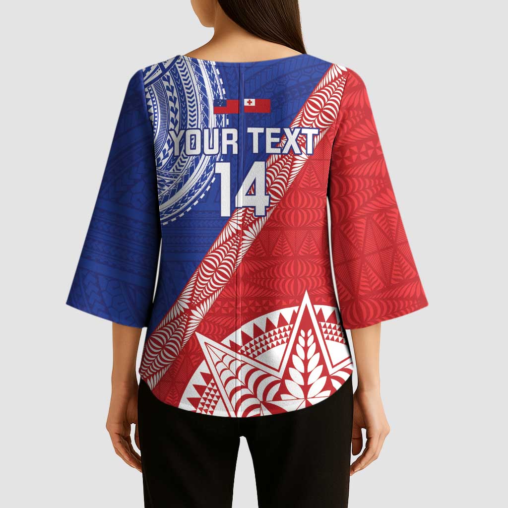 Tonga and Samoa Rugby Custom Kimono Sleeve Blouse Ikale Tahi Manu Samoa Together - Polynesian Pride