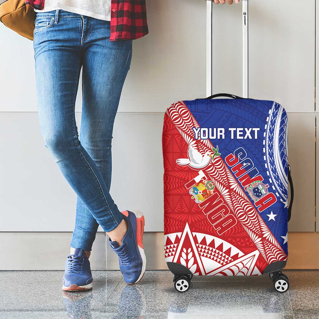 Tonga and Samoa Rugby Custom Luggage Cover Ikale Tahi Manu Samoa Together - Polynesian Pride