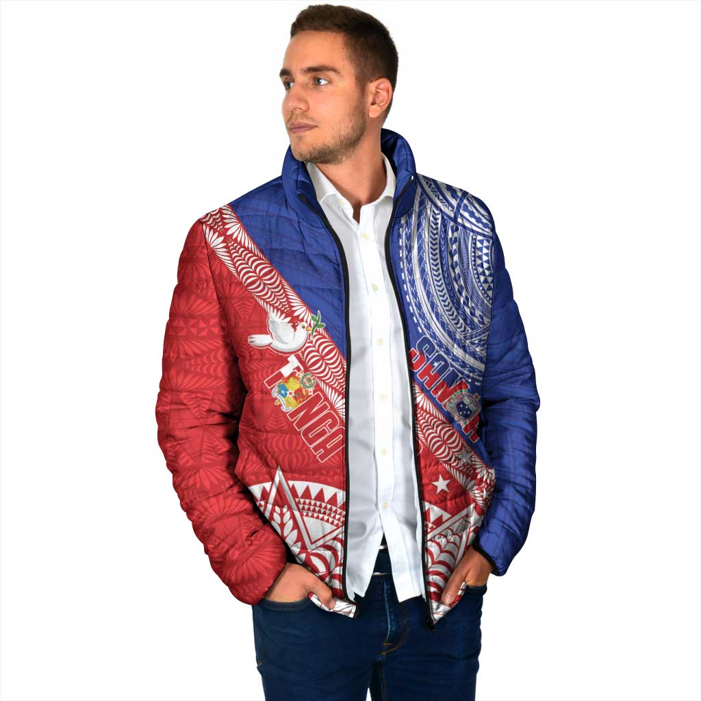 Tonga and Samoa Rugby Custom Padded Jacket Ikale Tahi Manu Samoa Together - Polynesian Pride