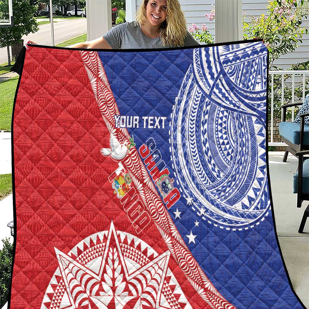 Tonga and Samoa Rugby Custom Quilt Ikale Tahi Manu Samoa Together - Polynesian Pride