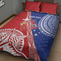 Tonga and Samoa Rugby Custom Quilt Bed Set Ikale Tahi Manu Samoa Together - Polynesian Pride