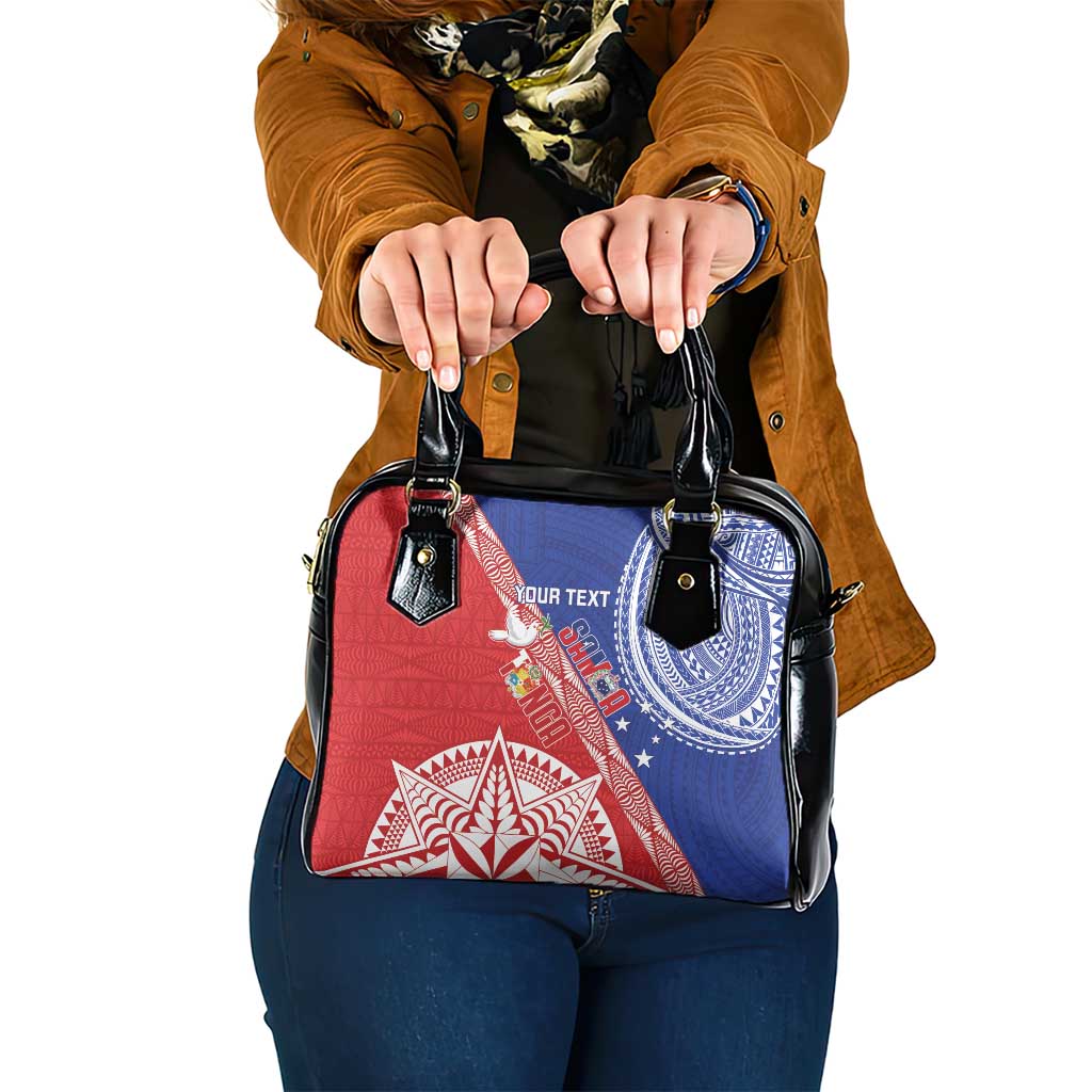 Tonga and Samoa Rugby Custom Shoulder Handbag Ikale Tahi Manu Samoa Together - Polynesian Pride