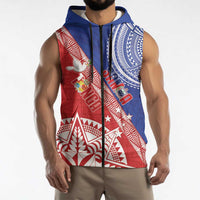 Tonga and Samoa Rugby Custom Sleeveless Zip Hoodie Ikale Tahi Manu Samoa Together - Polynesian Pride