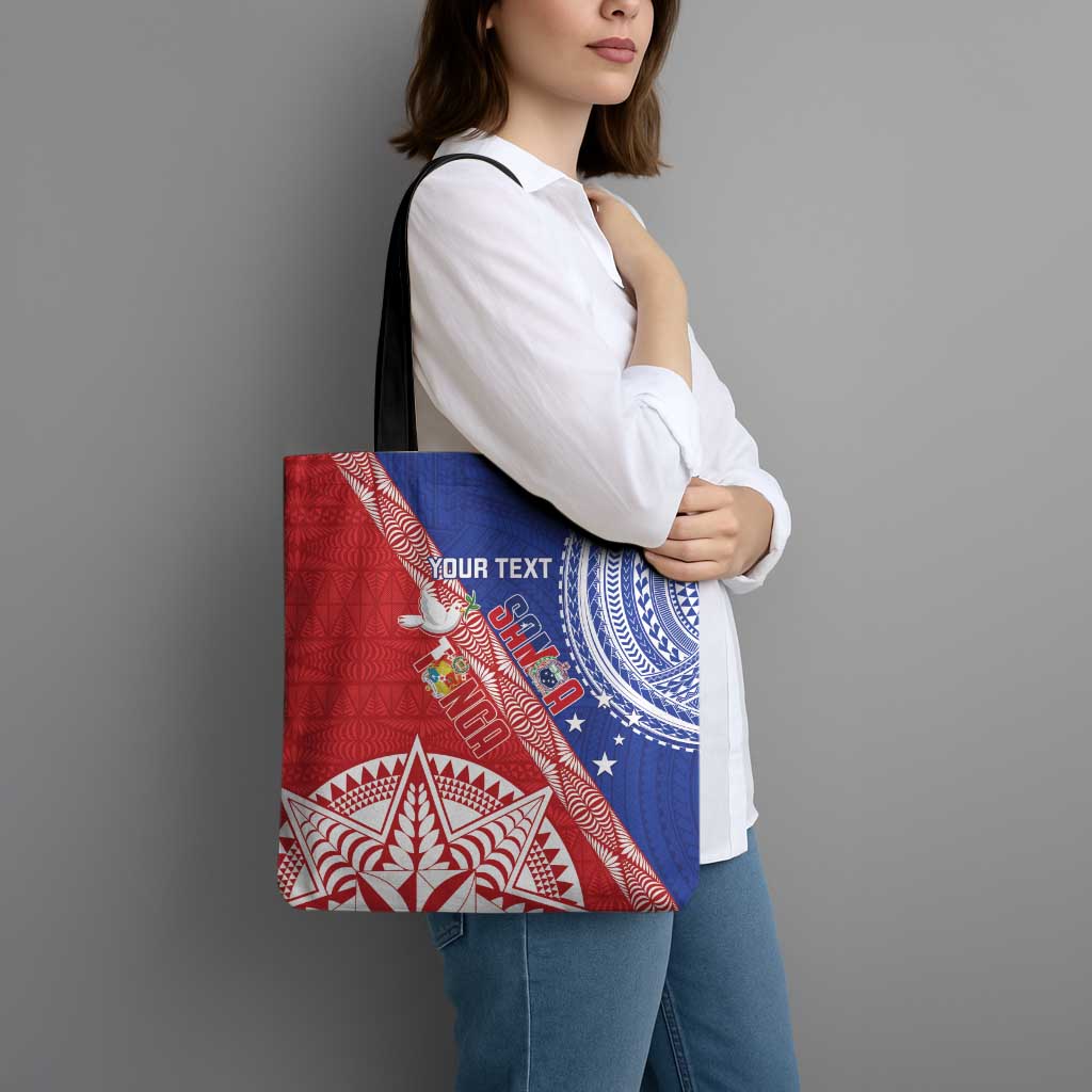 Tonga and Samoa Rugby Custom Tote Bag Ikale Tahi Manu Samoa Together - Polynesian Pride
