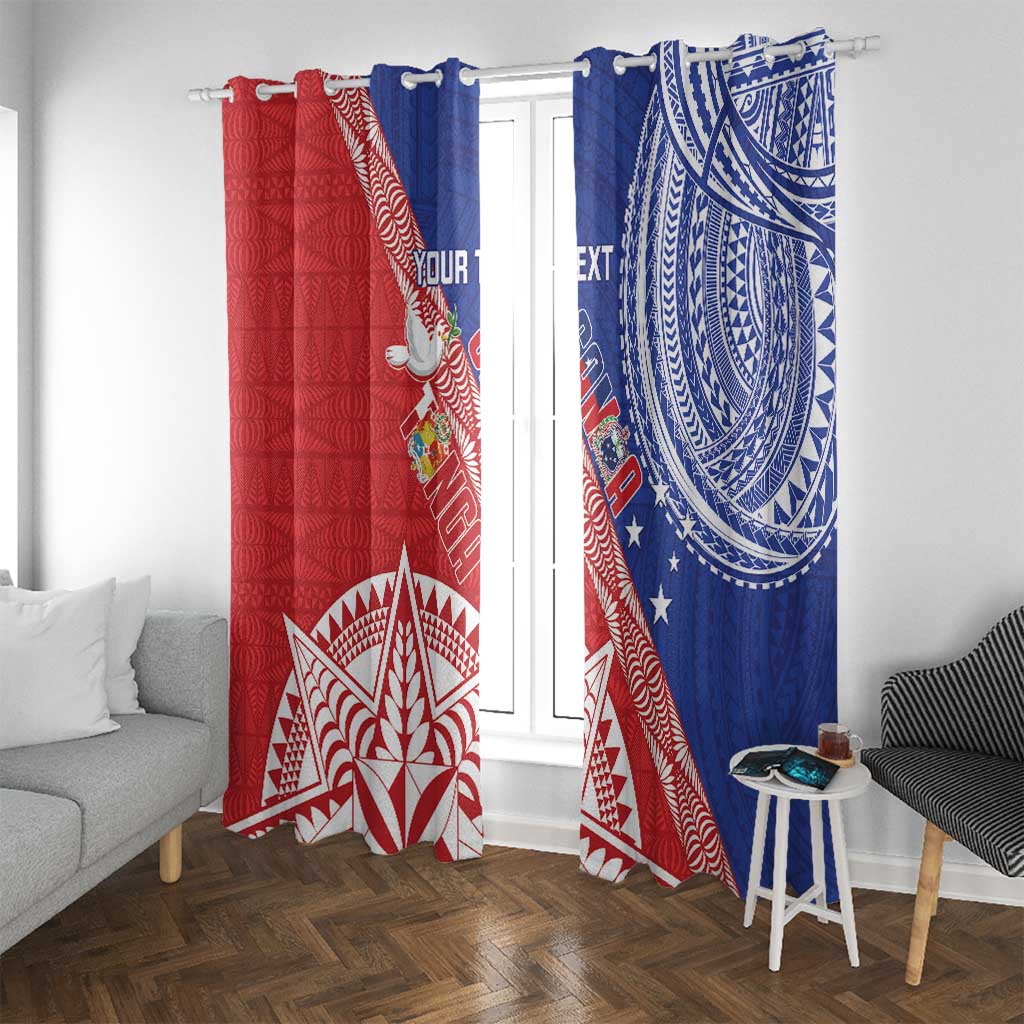 Tonga and Samoa Rugby Custom Window Curtain Ikale Tahi Manu Samoa Together - Polynesian Pride
