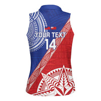 Tonga and Samoa Rugby Custom Women Sleeveless Polo Shirt Ikale Tahi Manu Samoa Together - Polynesian Pride