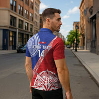 Tonga and Samoa Rugby Custom Zipper Polo Shirt Ikale Tahi Manu Samoa Together - Polynesian Pride