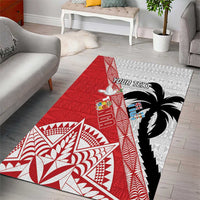 Fiji and Tonga Rugby Custom Area Rug Flying Fijians Ikale Tahi Together Pacific - Polynesian Pride