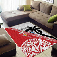Fiji and Tonga Rugby Custom Area Rug Flying Fijians Ikale Tahi Together Pacific - Polynesian Pride