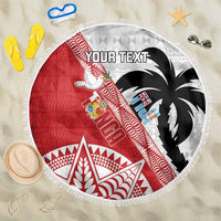 Fiji and Tonga Rugby Custom Beach Blanket Flying Fijians Ikale Tahi Together Pacific - Polynesian Pride