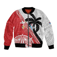 Fiji and Tonga Rugby Custom Bomber Jacket Flying Fijians Ikale Tahi Together Pacific - Polynesian Pride