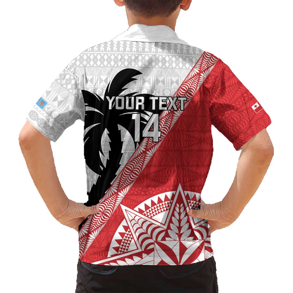 Fiji and Tonga Rugby Custom Family Matching Puletasi and Hawaiian Shirt Flying Fijians Ikale Tahi Together Pacific - Polynesian Pride