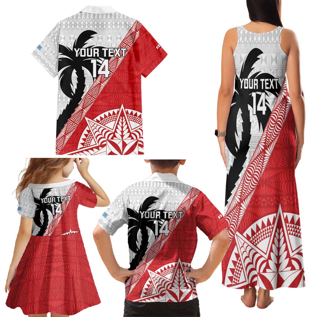 Fiji and Tonga Rugby Custom Family Matching Tank Maxi Dress and Hawaiian Shirt Flying Fijians Ikale Tahi Together Pacific - Polynesian Pride