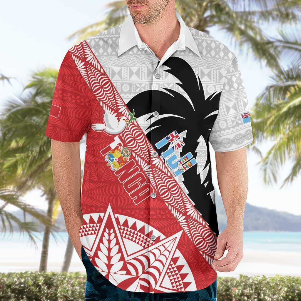 Fiji and Tonga Rugby Custom Hawaiian Shirt Flying Fijians Ikale Tahi Together Pacific - Polynesian Pride
