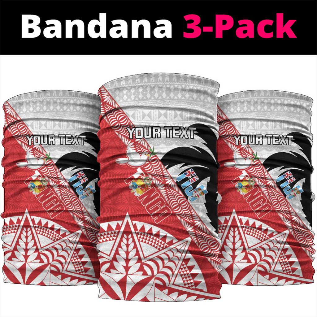 Fiji and Tonga Rugby Custom Neck Gaiter Flying Fijians Ikale Tahi Together Pacific - Polynesian Pride