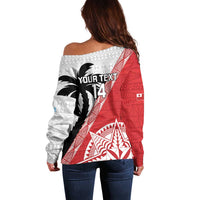 Fiji and Tonga Rugby Custom Off Shoulder Sweater Flying Fijians Ikale Tahi Together Pacific - Polynesian Pride