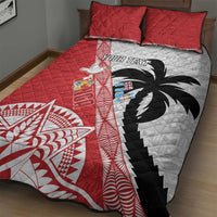 Fiji and Tonga Rugby Custom Quilt Bed Set Flying Fijians Ikale Tahi Together Pacific - Polynesian Pride