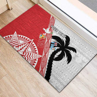 Fiji and Tonga Rugby Custom Rubber Doormat Flying Fijians Ikale Tahi Together Pacific - Polynesian Pride