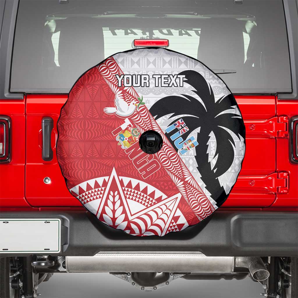 Fiji and Tonga Rugby Custom Spare Tire Cover Flying Fijians Ikale Tahi Together Pacific - Polynesian Pride