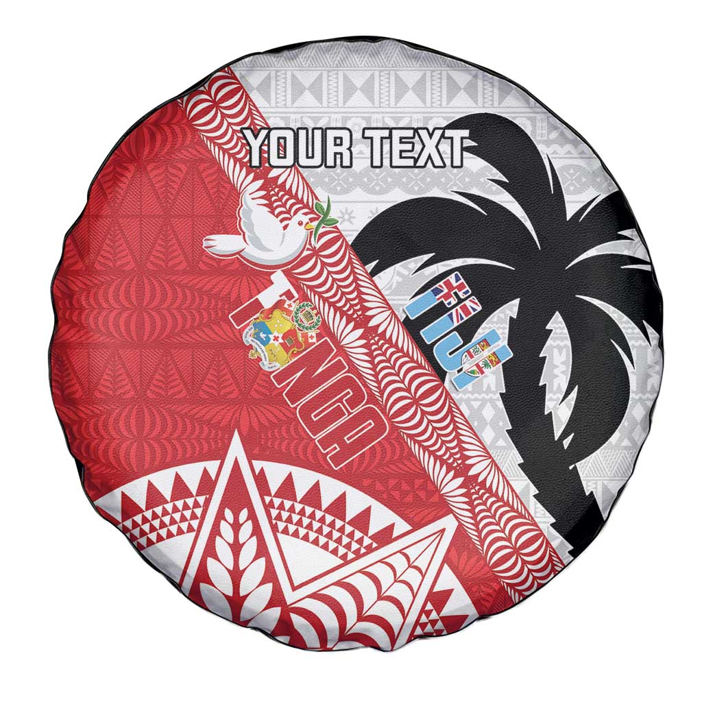 Fiji and Tonga Rugby Custom Spare Tire Cover Flying Fijians Ikale Tahi Together Pacific - Polynesian Pride