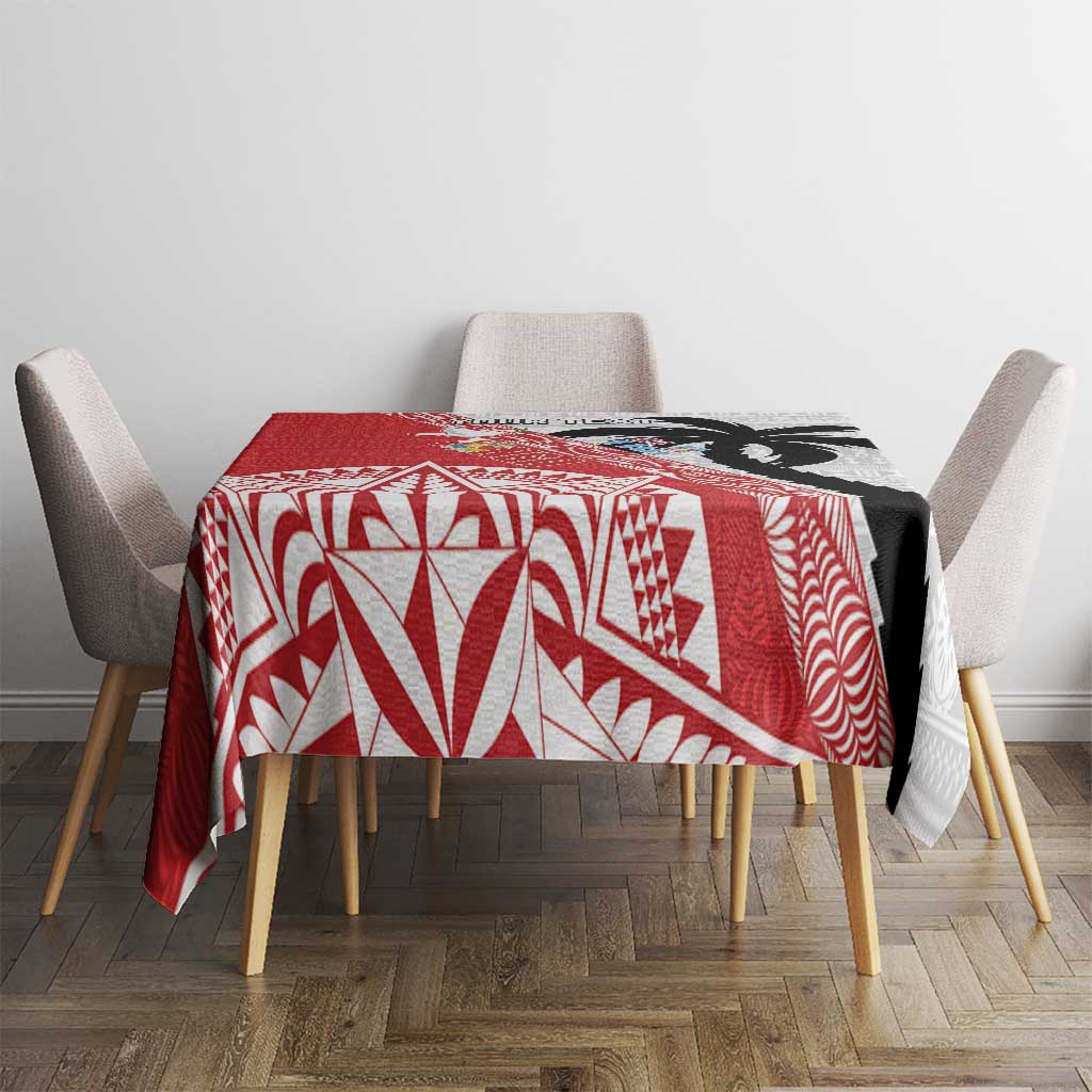 Fiji and Tonga Rugby Custom Tablecloth Flying Fijians Ikale Tahi Together Pacific - Polynesian Pride