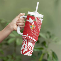 Fiji and Tonga Rugby Tumbler With Handle Flying Fijians Ikale Tahi Together Pacific - Polynesian Pride