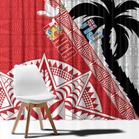 Fiji and Tonga Rugby Custom Window Curtain Flying Fijians Ikale Tahi Together Pacific - Polynesian Pride