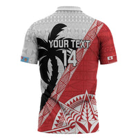 Fiji and Tonga Rugby Custom Zipper Polo Shirt Flying Fijians Ikale Tahi Together Pacific - Polynesian Pride