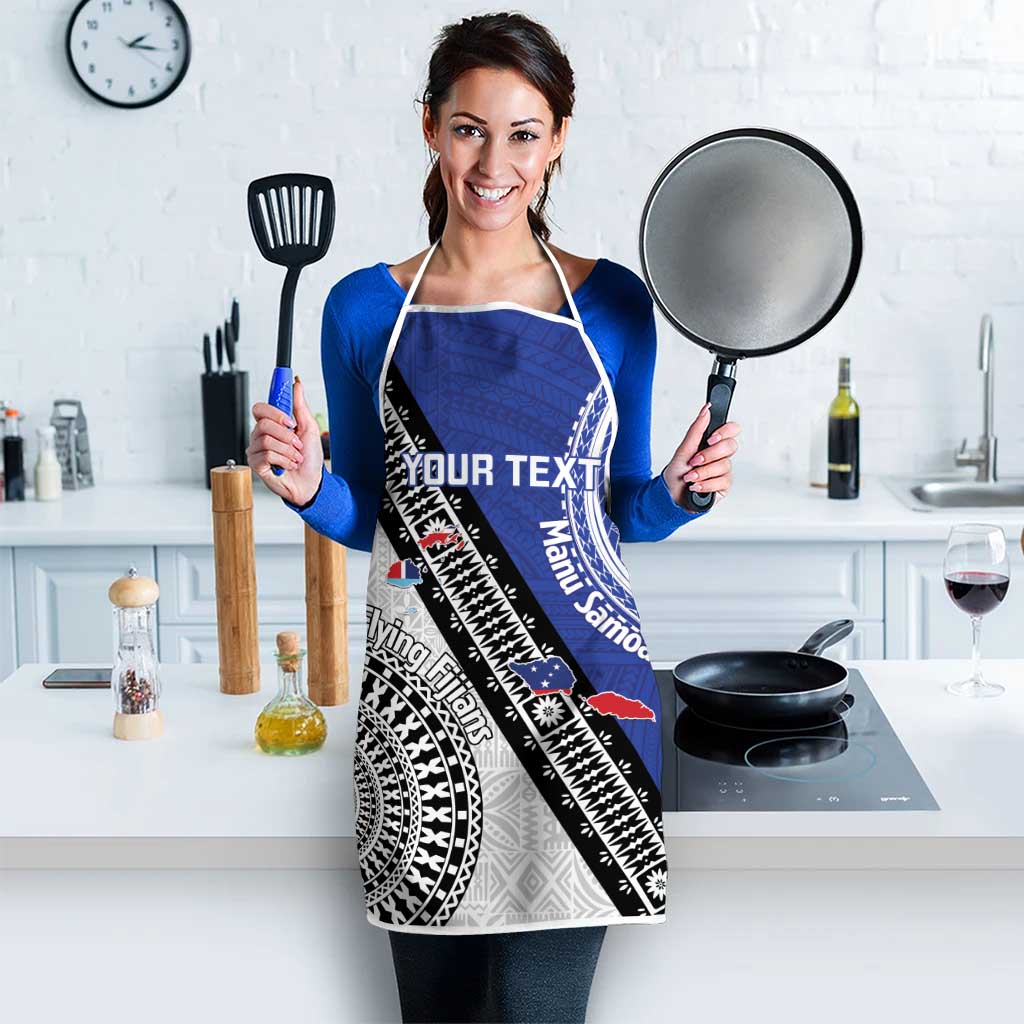 Fiji an Samoa Rugby Custom Apron Flying Fijians Manu Samoa Together Pacific LT14 - Polynesian Pride