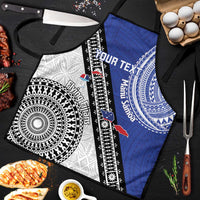 Fiji an Samoa Rugby Custom Apron Flying Fijians Manu Samoa Together Pacific LT14 Blue - Polynesian Pride