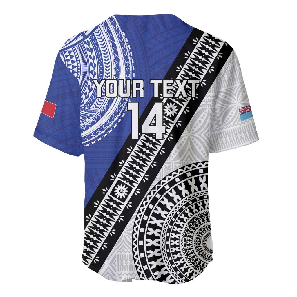 Fiji an Samoa Rugby Custom Baseball Jersey Flying Fijians Manu Samoa Together Pacific - Polynesian Pride