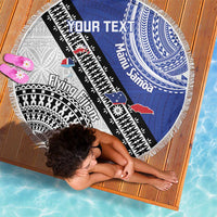 Fiji an Samoa Rugby Custom Beach Blanket Flying Fijians Manu Samoa Together Pacific - Polynesian Pride