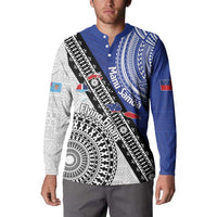 Fiji an Samoa Rugby Custom Button Sweatshirt Flying Fijians Manu Samoa Together Pacific - Polynesian Pride