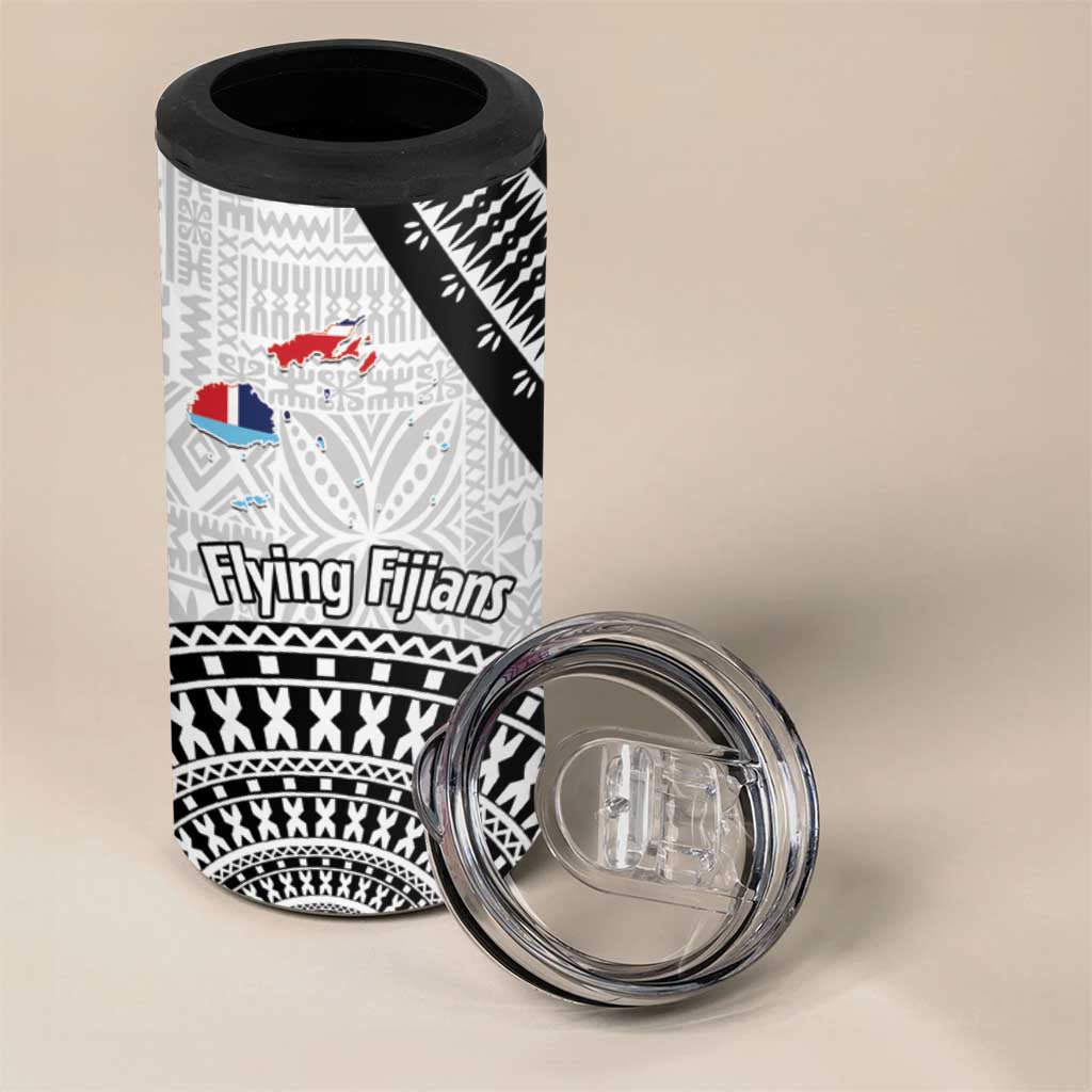 Fiji an Samoa Rugby 4 in 1 Can Cooler Tumbler Flying Fijians Manu Samoa Together Pacific - Polynesian Pride