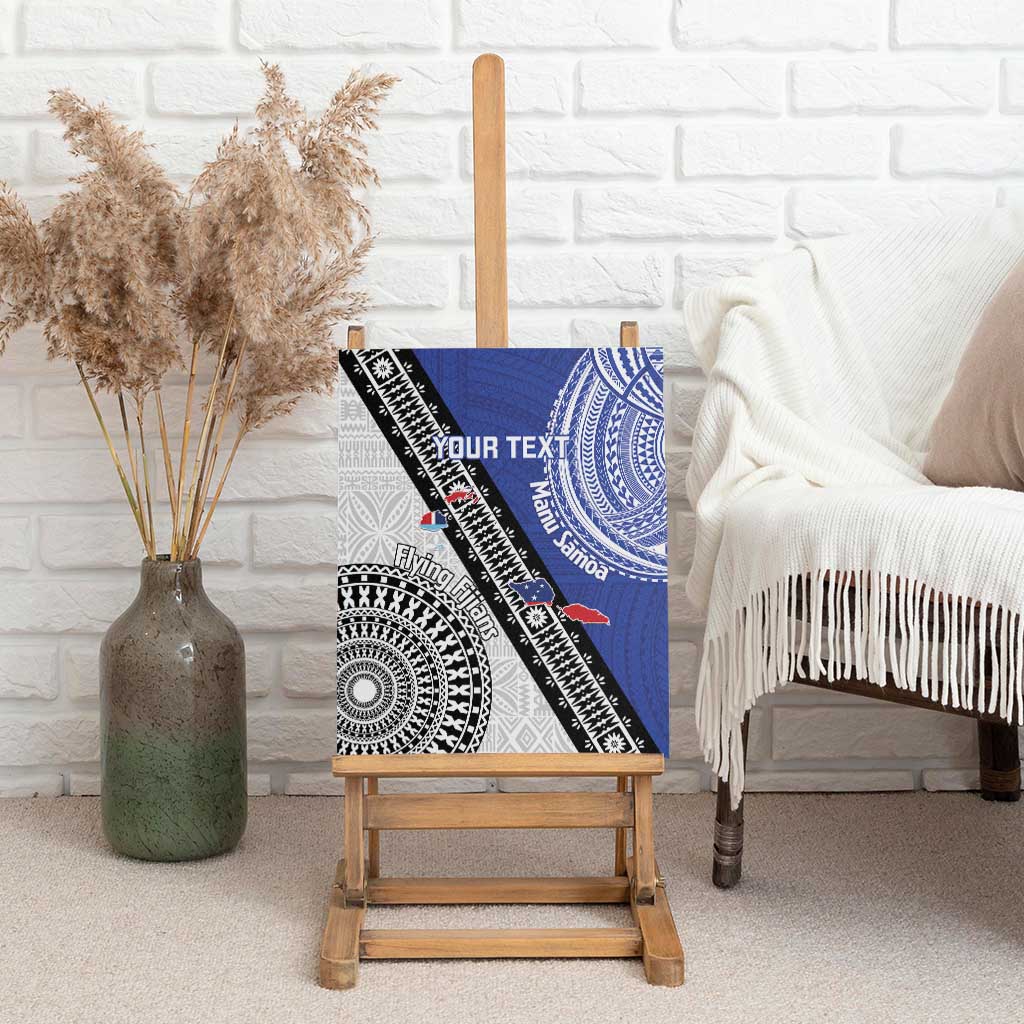 Fiji an Samoa Rugby Custom Canvas Wall Art Flying Fijians Manu Samoa Together Pacific - Polynesian Pride