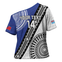 Fiji an Samoa Rugby Custom Cross Shoulder Shirt Flying Fijians Manu Samoa Together Pacific - Polynesian Pride