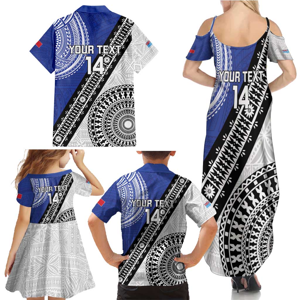 Fiji an Samoa Rugby Custom Family Matching Summer Maxi Dress and Hawaiian Shirt Flying Fijians Manu Samoa Together Pacific - Polynesian Pride