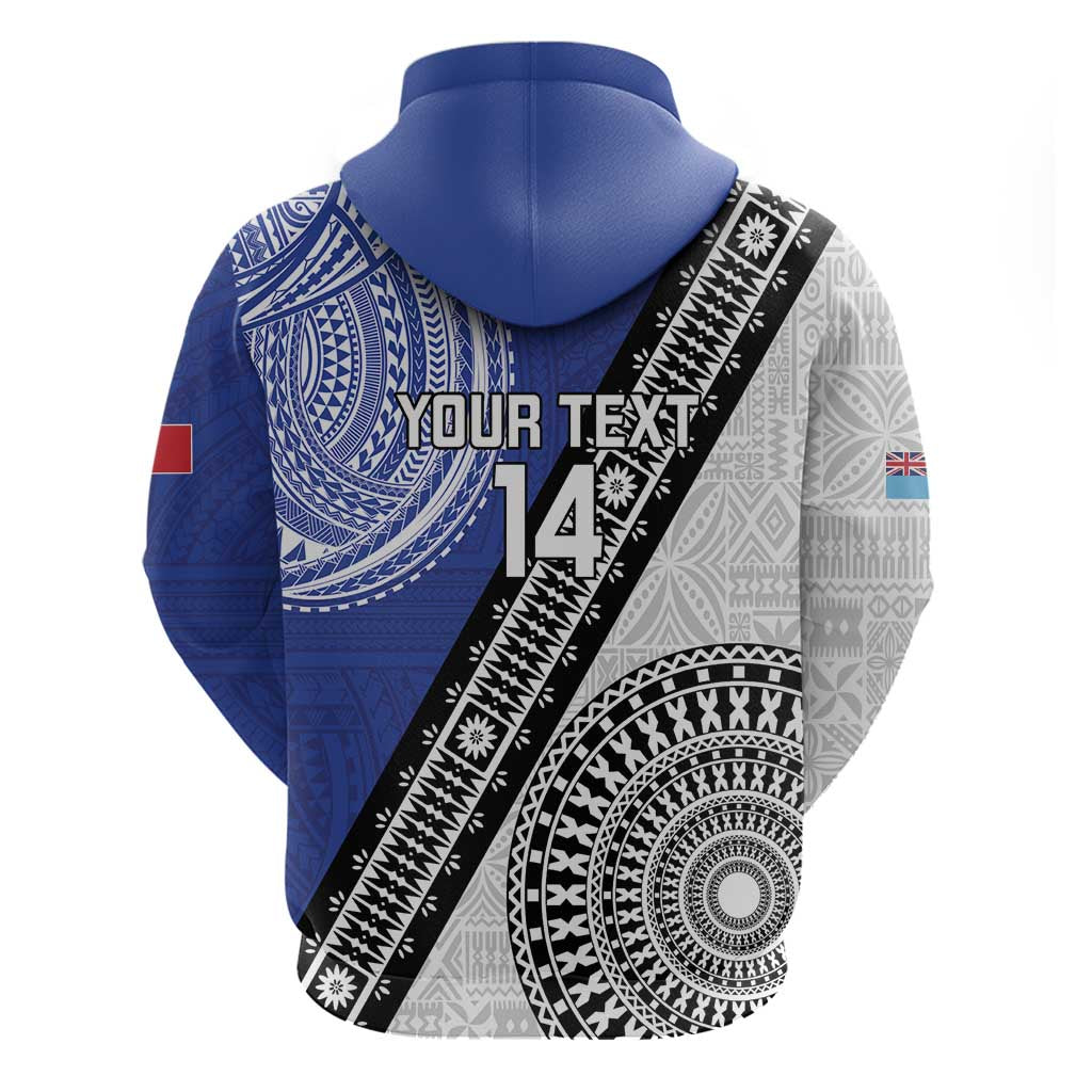Fiji an Samoa Rugby Custom Hoodie Flying Fijians Manu Samoa Together Pacific LT14 - Polynesian Pride
