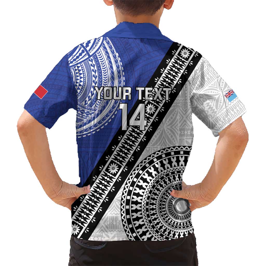 Fiji an Samoa Rugby Custom Kid Hawaiian Shirt Flying Fijians Manu Samoa Together Pacific - Polynesian Pride